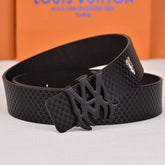 Amiri Belt Black small checkered pattern Golden deer logo